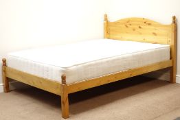 Pine 4' 6'' double bedstead with new mattress Condition Report <a href='//www.