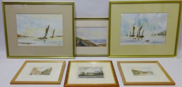 'Wherries Ahoy' and 'April Morning', two 20th century watercolour signed by Edward Fuller,