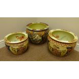 Three large oriental ceramic fish bowls/ planters,