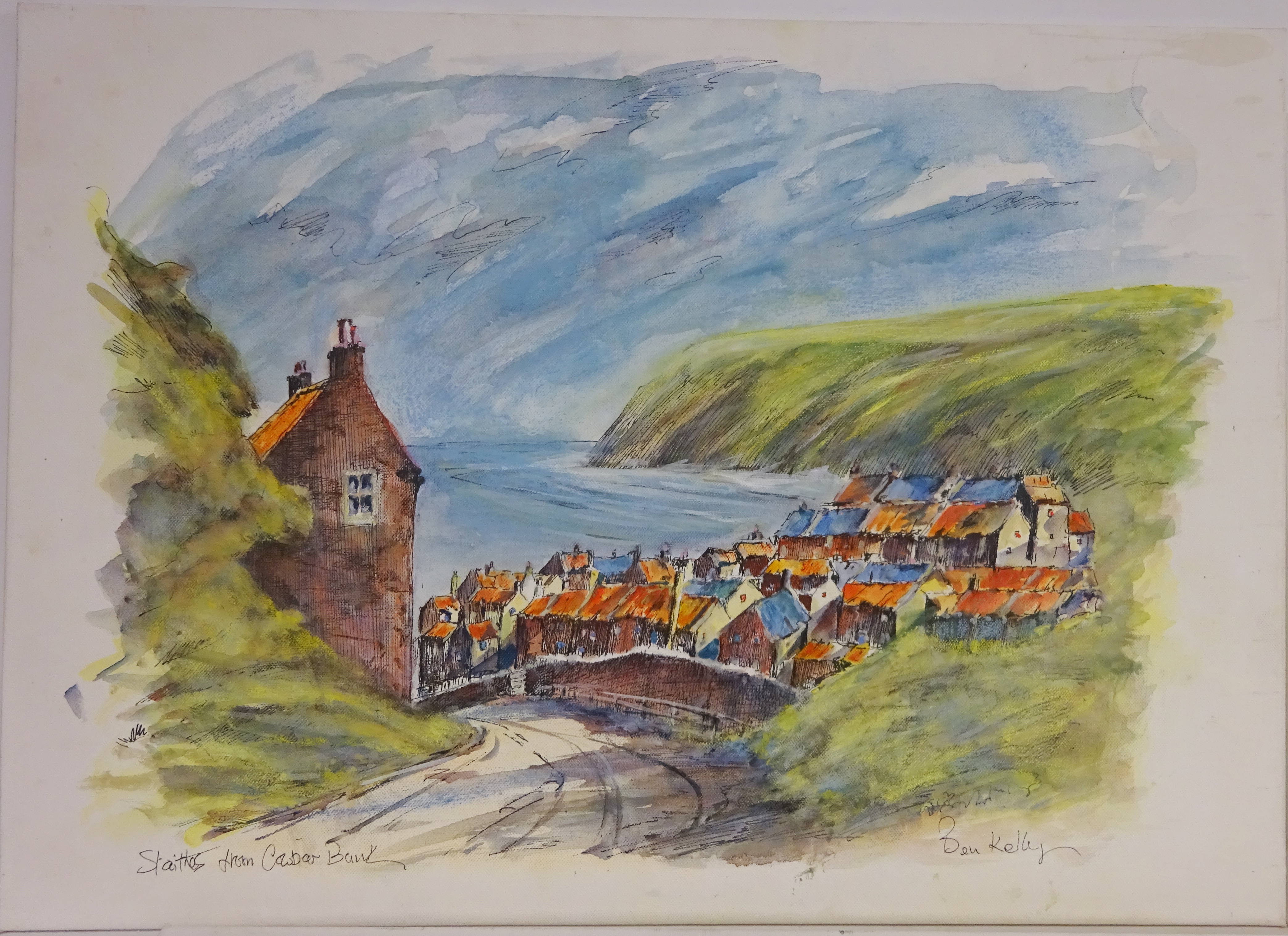 'Staithes from Cowbar Bank', Scarborough and two other lower scenes, - Bild 2 aus 5