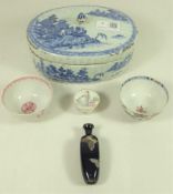 18th/ early 19th Century Chinese blue and white lidded oval dish,
