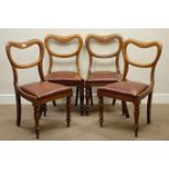 Set four Victorian mahogany balloon back dining chairs Condition Report <a