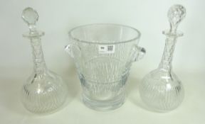 Heavy cut glass champagne bucket,