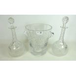 Heavy cut glass champagne bucket,