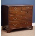 George III mahogany chest, two short and three long drawers, bracket feet, W96cm, H86cm,