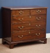 George III mahogany chest, two short and three long drawers, bracket feet, W96cm, H86cm,