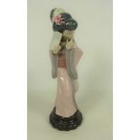 Lladro figure of a geisha with fan, H30cm Condition Report <a href='//www.