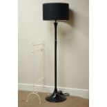 Black gloss standard lamp with shade (H149cm),