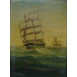 Sailing Vessels at Sea, oil on board E K Redmore (British 1860-1941), 30.