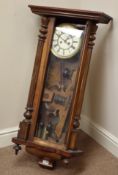 Late 19th century walnut Vienna wall clock - for parts/spates Condition Report