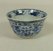 18th Century Chinese blue and white tea bowl, D6.