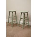 Pair green painted kitchen stools Condition Report <a href='//www.davidduggleby.
