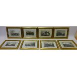 Collection of eight 19th century engravings hand coloured including St Catherine Dock's,