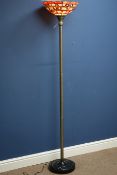 Metal column standard lamp with Tiffany style shade (This item is PAT tested - 5 day warranty from