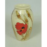 Moorcroft 'Harvest Poppy' pattern vase, 2009 H13.