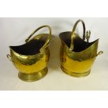 Two 19th/ early 20th Century brass coal buckets (2) Condition Report <a