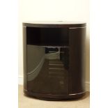 Black finish oval revolving unit, single bowed glass door, 76cm x 52,