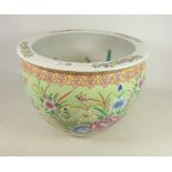 Oriental ceramic fish bowl/ planter, D37.5cm Condition Report <a href='//www.