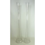 Pair of tall glass vases, H80cm Condition Report <a href='//www.davidduggleby.
