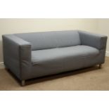 Klippan two seat sofa upholstered in Flackarp grey, loose,