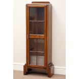 Art Deco period oak cabinet, single astragal glazed door, W44cm, H113cm,