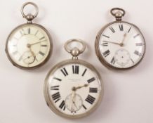 Silver pocket watch by Harris Stone Leeds and two others Condition Report <a
