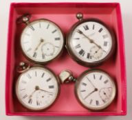 Silver pocket watch by Charles Feis & Co Birmingham 1882 and three others Condition