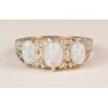 Three stone opal ring stamped sil Condition Report <a href='//www.davidduggleby.