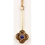 Sapphire pendant on chain stamped 9ct Condition Report <a href='//www.