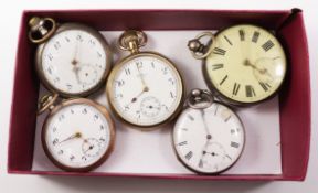 Waltham gold-plated pocket watch and four other plated watches Condition Report