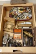 Various watch makers tools and accessories including Stella-Economic Holland glass fitting set