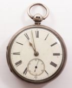 Silver pocket watch by E R Gill Nottingham no 2684 case Chester 1862 Condition Report