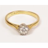 Single stone diamond ring hallmarked 9ct approx 0.