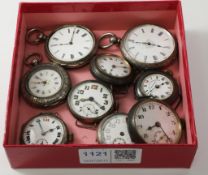 Continental silver and silver-plated fob and wrist watches (9) Condition Report