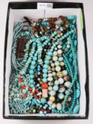 Turquoise and other bead necklaces, cuffs etc Condition Report <a href='//www.