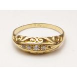 Diamond set 18ct gold ring Chester 1910 approx 2.