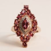 Rhodolite garnet gold-plated ring stamped 925 Condition Report <a href='//www.
