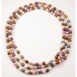 String of multi-coloured freshwater pearls Condition Report <a href='//www.