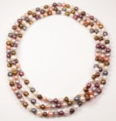 String of multi-coloured freshwater pearls Condition Report <a href='//www.