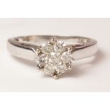 Diamond flower set ring stamped 18kt (size Q) Condition Report <a href='//www.