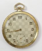 1930's gold-plated pocket watch the case stamped Temeraire Geneve Condition Report
