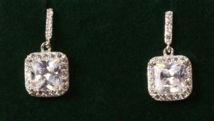 Pair of dress pendant ear-rings stamped 925 Condition Report <a href='//www.