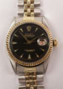 Rolex Oyster Perpetual Datejust officially certified chronometer model 6305 1953 with red date on