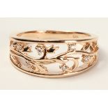 Rose gold-plated floral ring stamped 925 Condition Report <a href='//www.