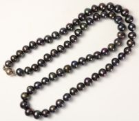 Single string grey pearls the clasp stamped 925 approx 55cm Condition Report <a