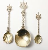 The Worshipful Company of Salters: three silver spoons by Francis Higgins London Queen Victoria