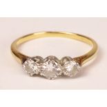 Three stone diamond ring hallmarks rubbed Condition Report <a href='//www.