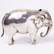 Edward VII hallmarked silver novelty elephant pin cushion,