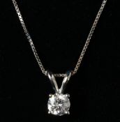 Diamond white gold pendant necklace hallmarked 14k Condition Report <a