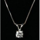 Diamond white gold pendant necklace hallmarked 14k Condition Report <a